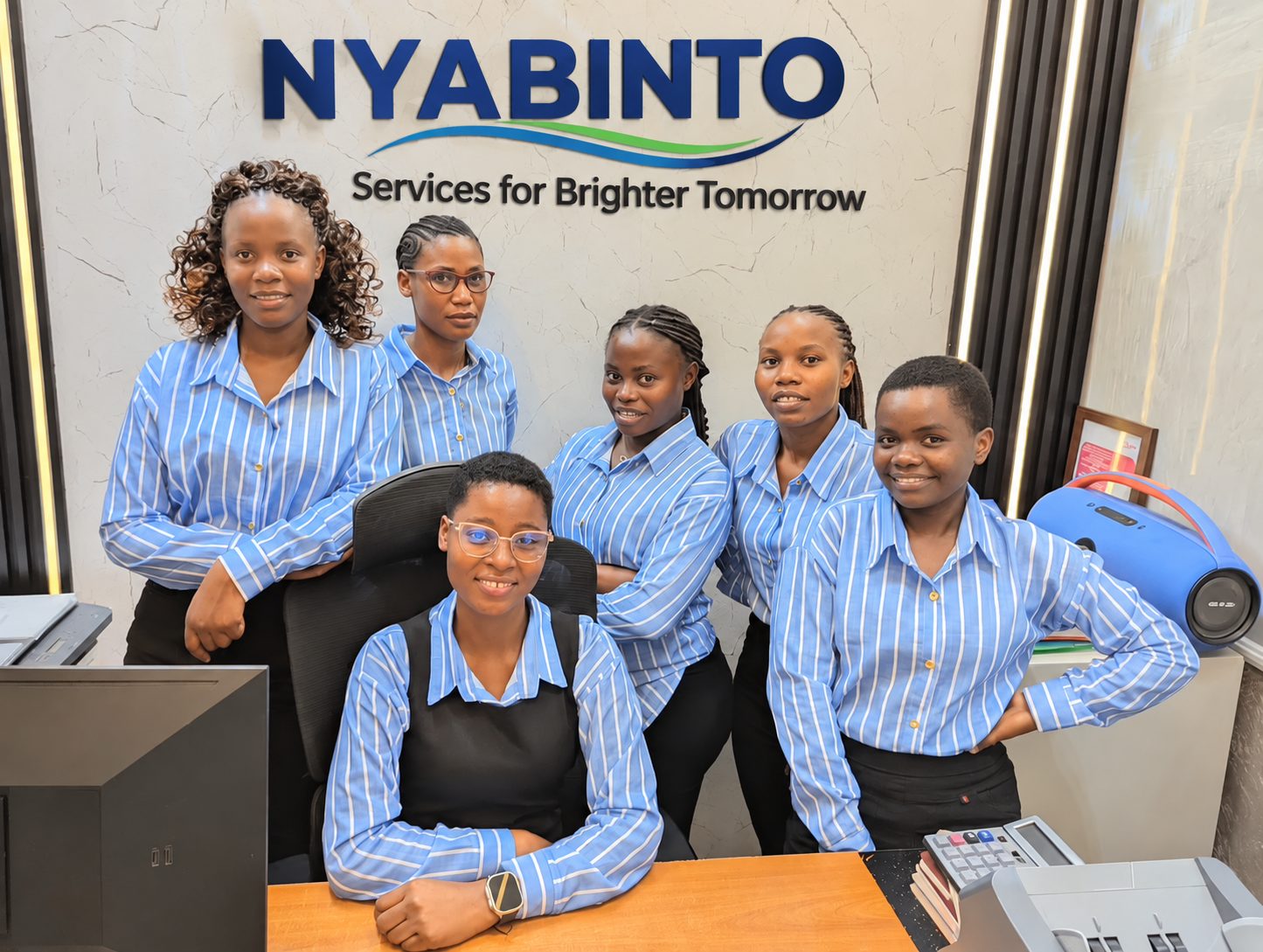 NYABINTO team at the service office
